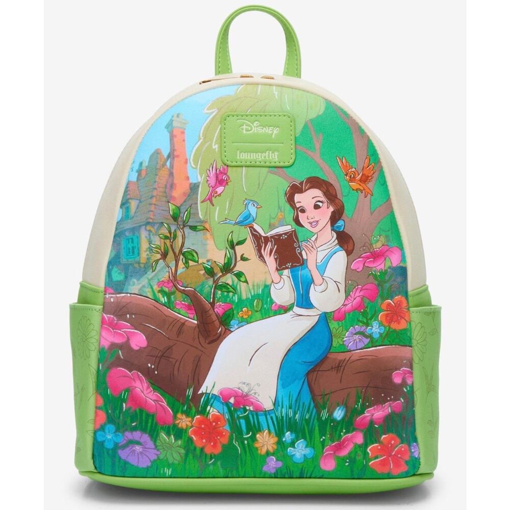 Loungefly Disneys Beauty and the Beast Belle Reading mini backpack NWT